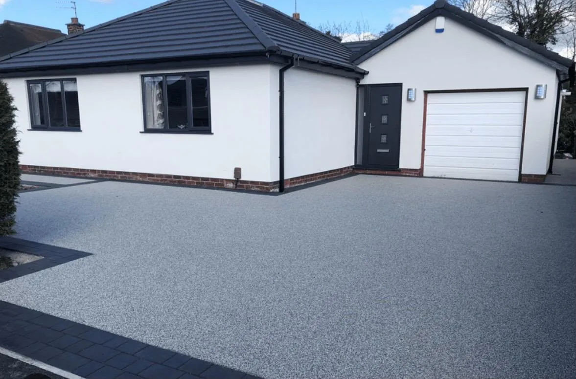 Grey resin bound driveway