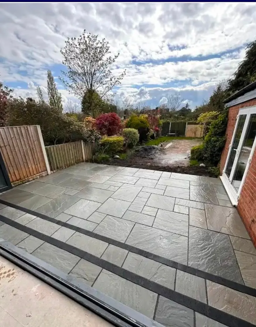 Grey sandstone patio
