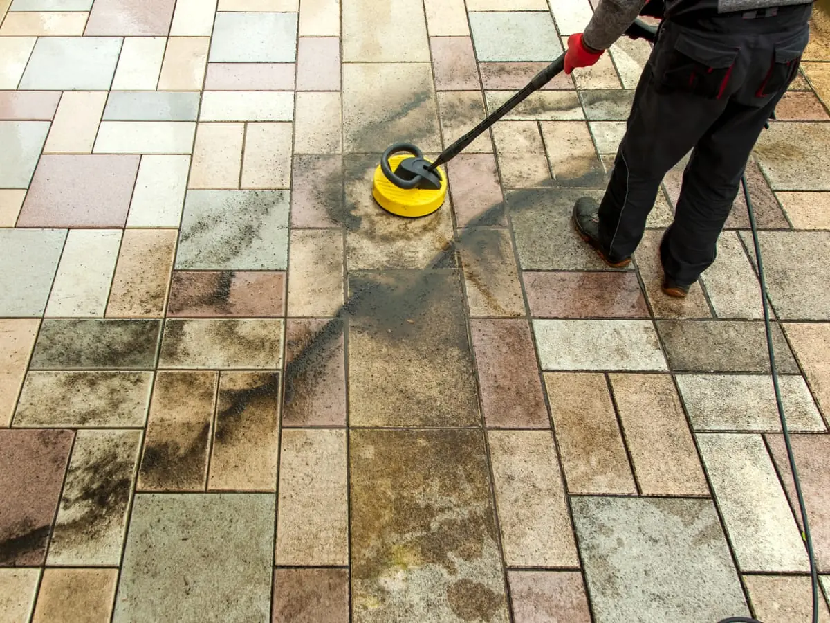 Patio Cleaning carried out by Bespoke Paving